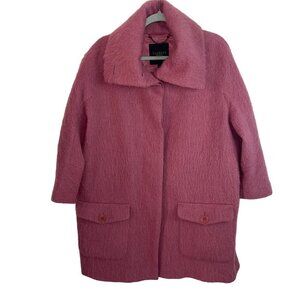 Talbots Womens Coat Size Large Pink Pockets Lined Back Vent Casual Wool